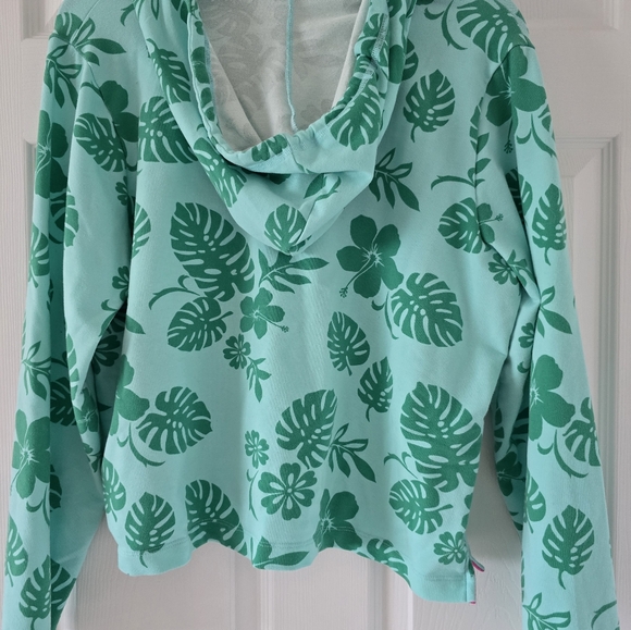 JCrew soft cotton beach Monstera long sleeve hoodie size L - Picture 3 of 4